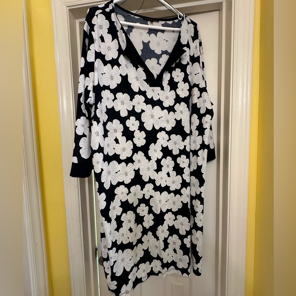 Floral Black and White Dress